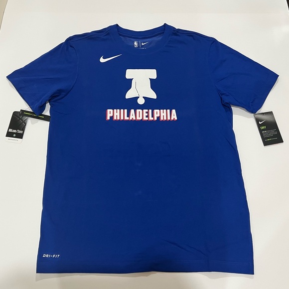 Nike, The Nike Tee, Philadelphia 76ers, Blue & White - Picture 7 of 9
